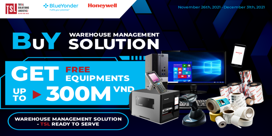 WAREHOUSE MANAGEMENT SOLUTION – TSL READY TO SERVE: free a full set of HONEYWELL barcode devices and DELL PCs up to 300 million 